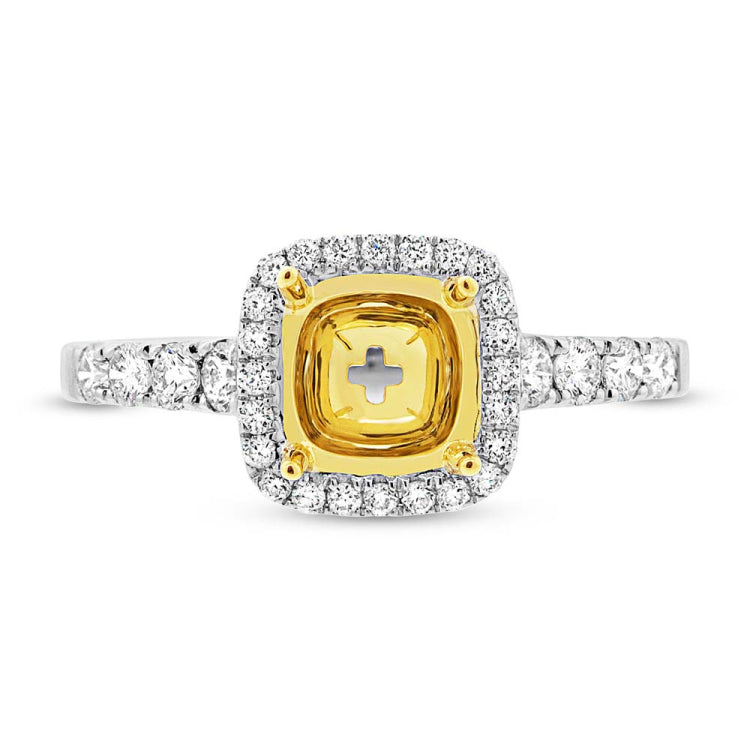 0.48ct 14k Two-tone Gold Diamond Semi-mount Ring