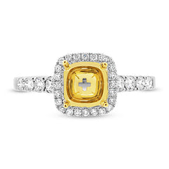 0.48ct 14k Two-tone Gold Diamond Semi-mount Ring