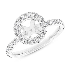 0.64ct 14k White Gold Diamond Semi-mount Ring