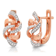 0.15ct 14k Rose Gold Diamond Earring
