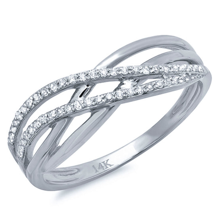 0.16ct 14k White Gold Diamond Bridge Ring