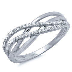0.16ct 14k White Gold Diamond Bridge Ring