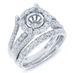 1.16ct 14k White Gold Diamond Semi-mount Ring 2-pc