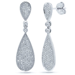 0.61ct 14k White Gold Diamond Pave Earring