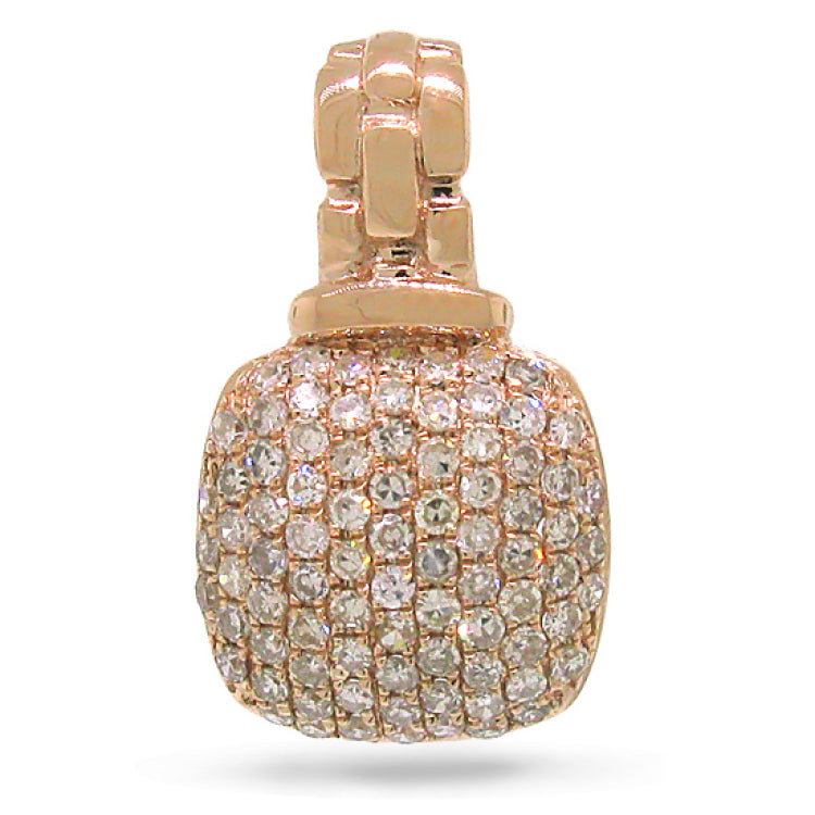 0.35ct 14k Rose Gold Diamond Pave Pendant