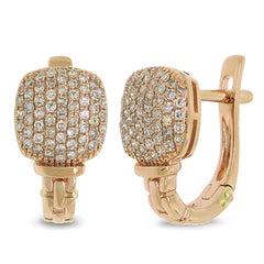 0.49ct 14k Rose Gold Diamond Pave Earring