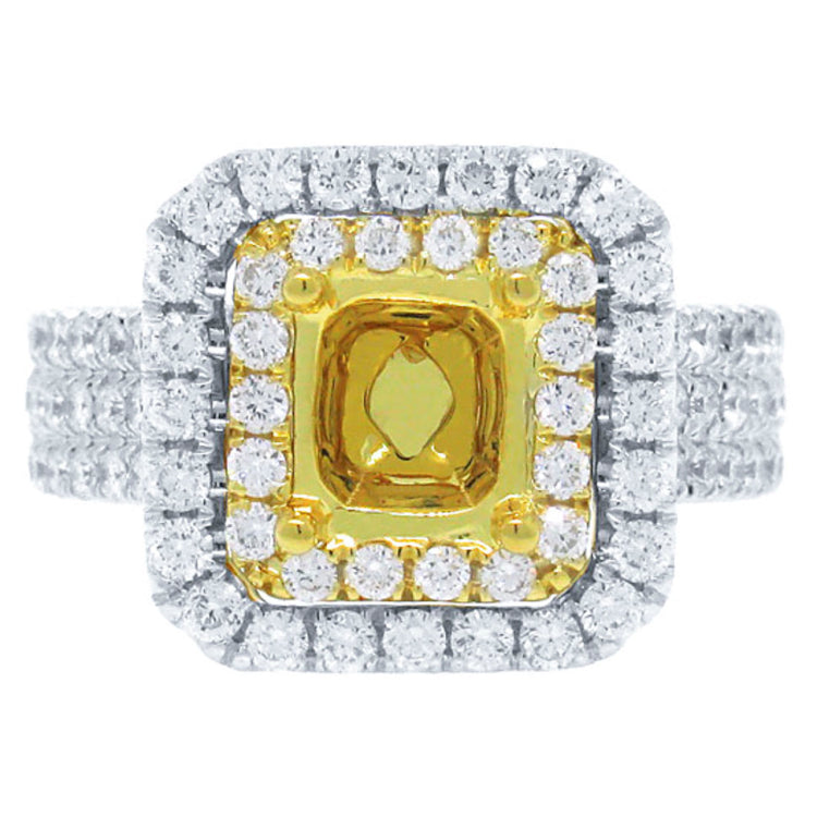 1.08ct 18k Two-tone Gold Diamond Semi-mount Ring