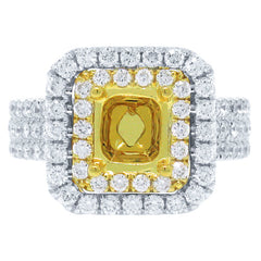 1.08ct 18k Two-tone Gold Diamond Semi-mount Ring