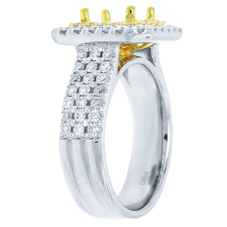 1.08ct 18k Two-tone Gold Diamond Semi-mount Ring