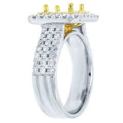 1.08ct 18k Two-tone Gold Diamond Semi-mount Ring