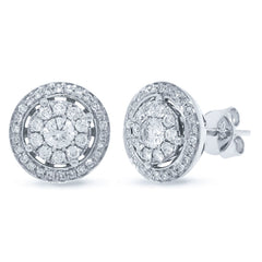 0.65ct 14k White Gold Diamond Stud Earring