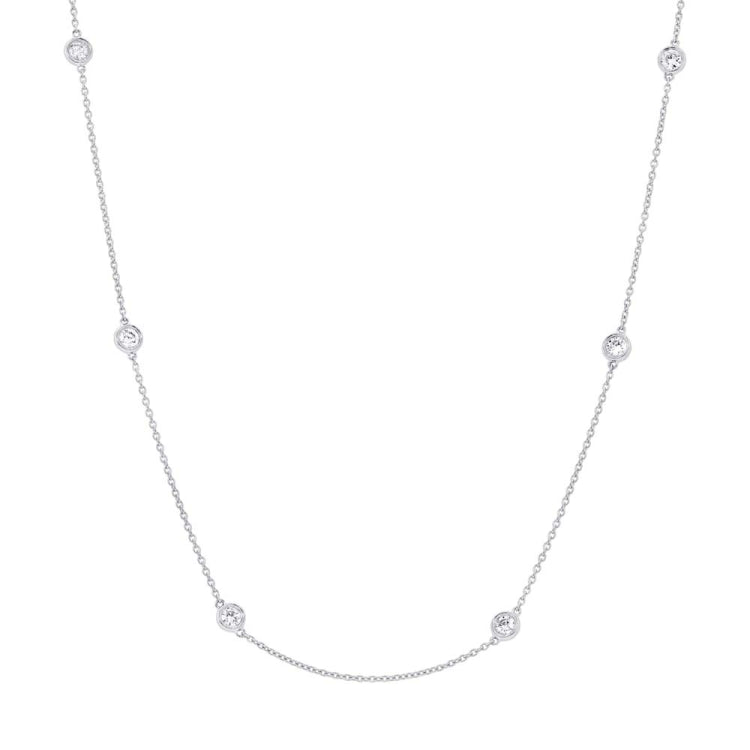 1.02ct 14k White Gold 18" Diamonds By The Yard Chain
