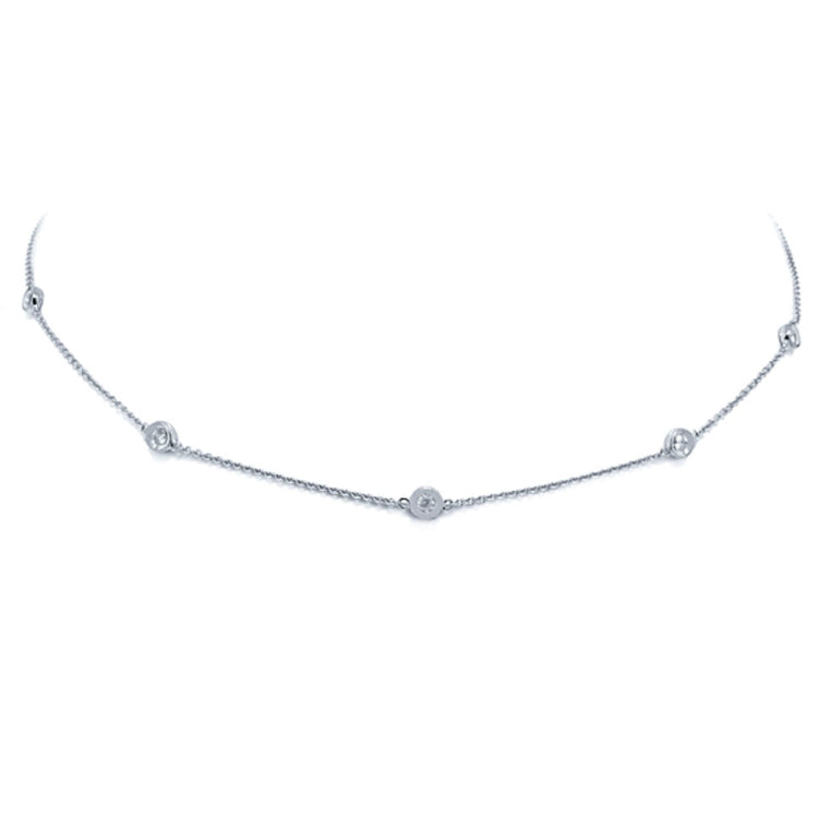 0.53ct 14k White Gold 18" Diamonds By The Yard Chain
