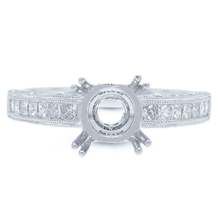 0.80ct 18k White Gold Diamond Semi-mount Ring