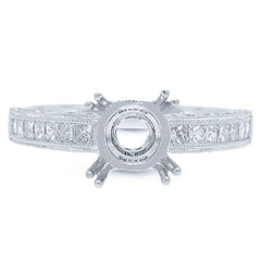 0.80ct 18k White Gold Diamond Semi-mount Ring