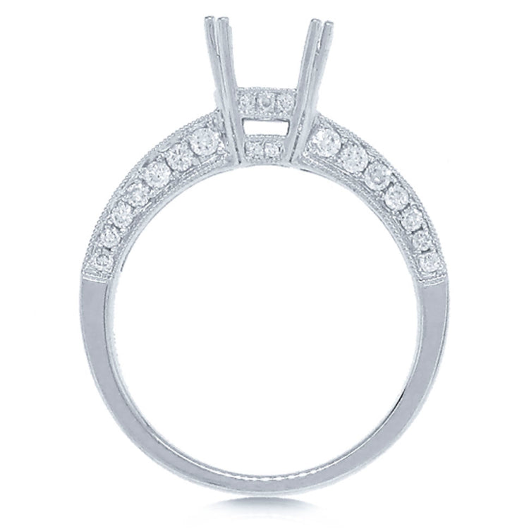 0.80ct 18k White Gold Diamond Semi-mount Ring