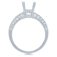 0.80ct 18k White Gold Diamond Semi-mount Ring