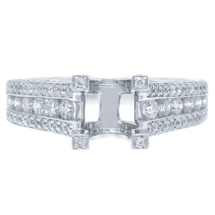 0.81ct 14k White Gold Diamond Semi-mount Ring