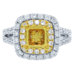 0.91ct 18k Two-tone Gold Diamond Semi-mount Ring