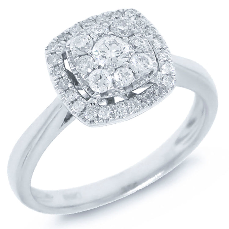 0.43ct 14k White Gold Diamond Cluster Ring