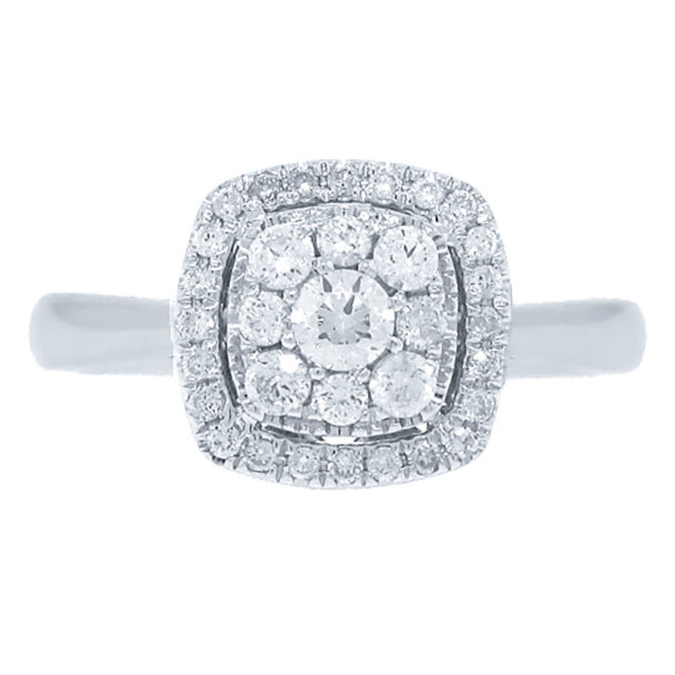 0.43ct 14k White Gold Diamond Cluster Ring