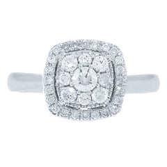 0.43ct 14k White Gold Diamond Cluster Ring