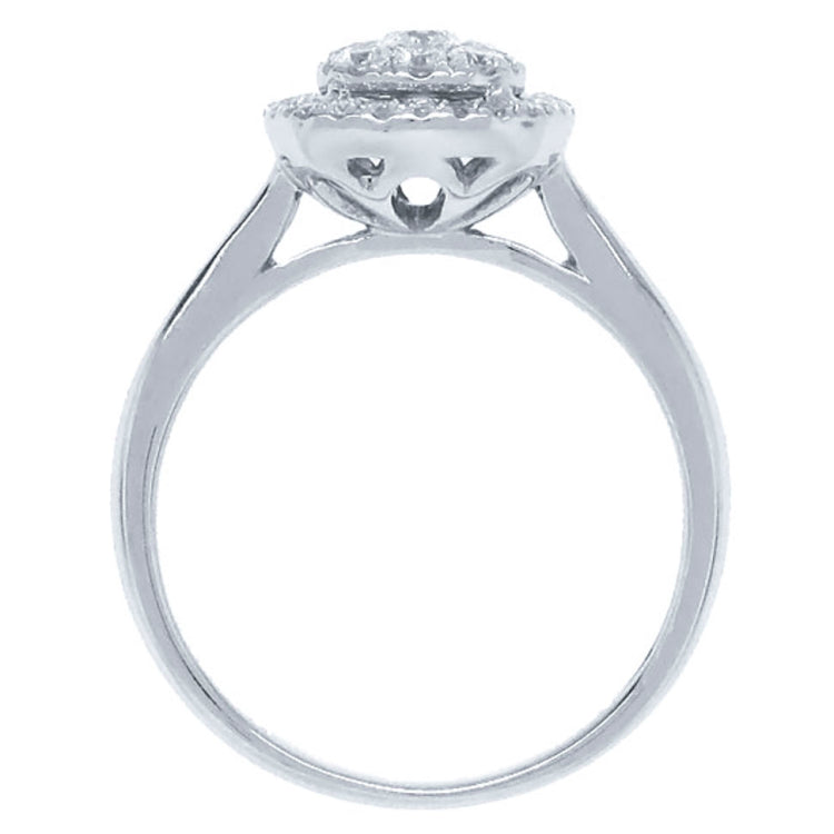 0.43ct 14k White Gold Diamond Cluster Ring