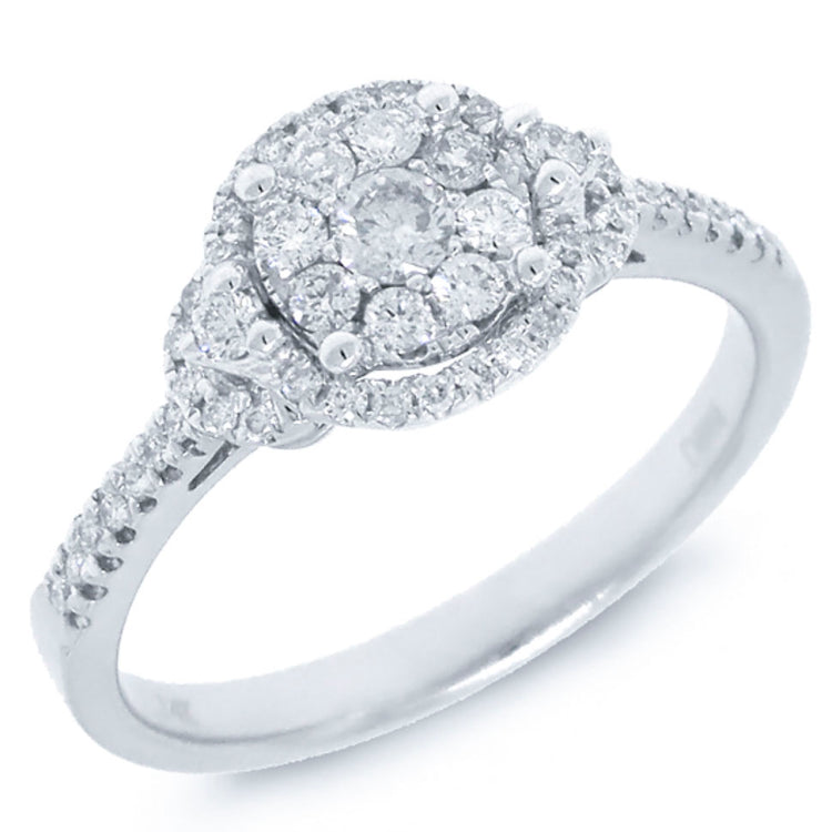 0.40ct 14k White Gold Diamond Cluster Ring