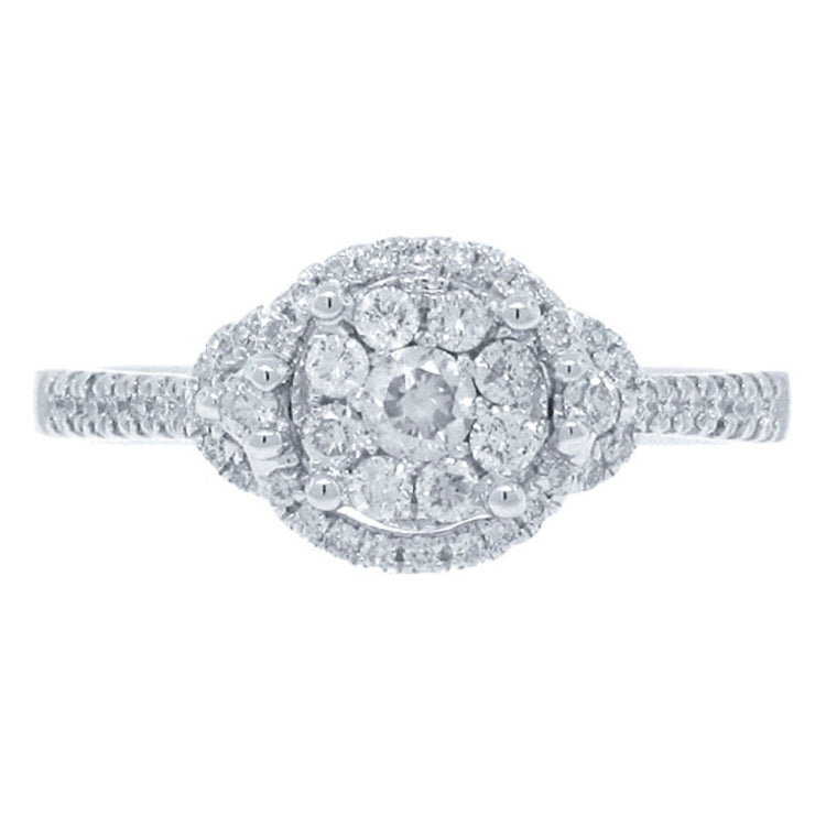 0.40ct 14k White Gold Diamond Cluster Ring