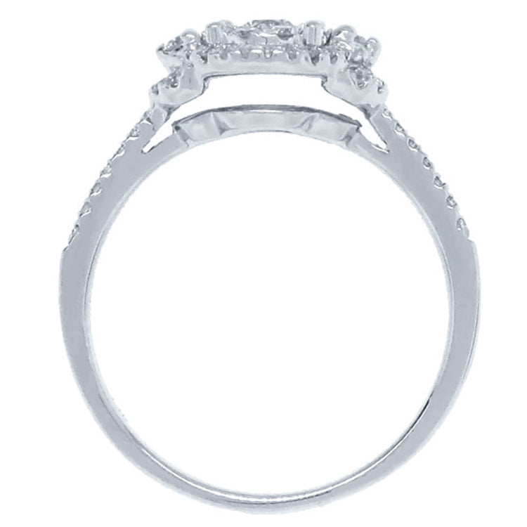 0.40ct 14k White Gold Diamond Cluster Ring