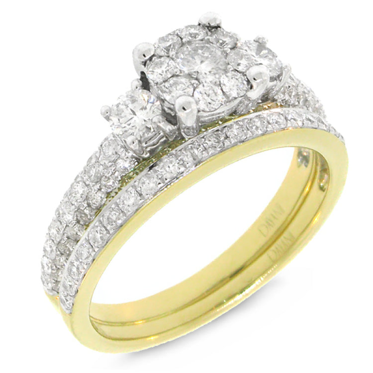 1.19ct 14k Two-tone Gold Diamond Lady's Ring 2-pc