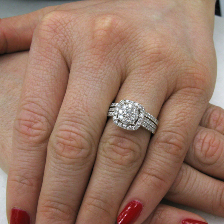 1.06ct 14k Yellow Gold Diamond Lady's Ring 2-pc
