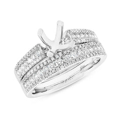 0.87ct 14k White Gold Diamond Semi-mount Ring 2-pc