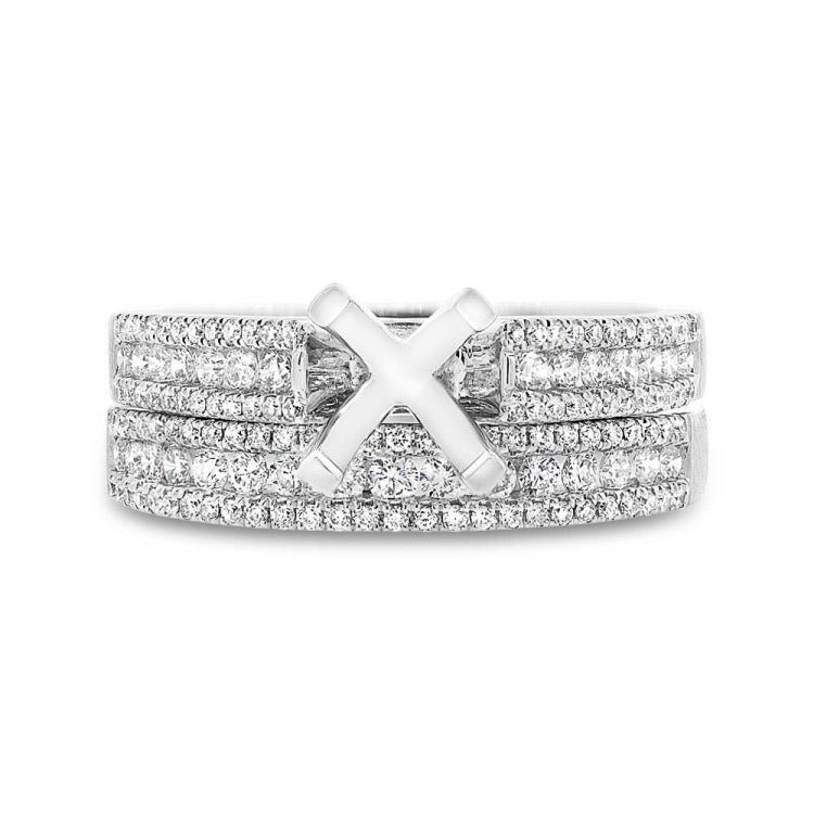 0.87ct 14k White Gold Diamond Semi-mount Ring 2-pc