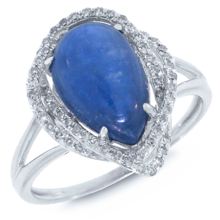 0.26ct Diamond & 3.91ct Kyanite 14k White Gold Ring