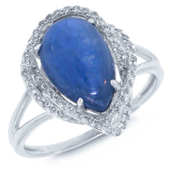 0.26ct Diamond & 3.91ct Kyanite 14k White Gold Ring