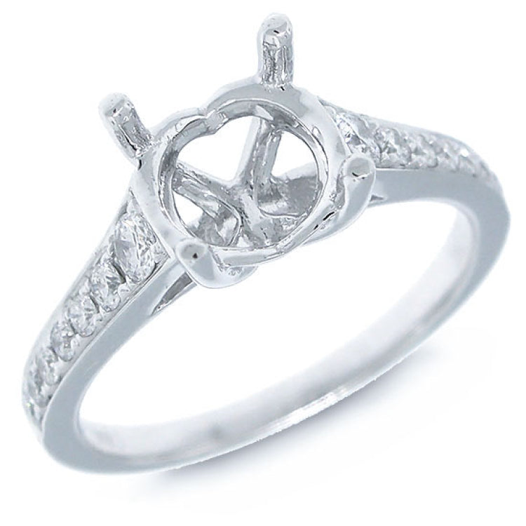 0.27ct 14k White Gold Diamond Semi-mount Ring