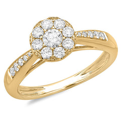 0.58ct 14k Yellow Gold Diamond Lady's Ring
