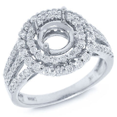 0.97ct 18k White Gold Diamond Semi-mount Ring