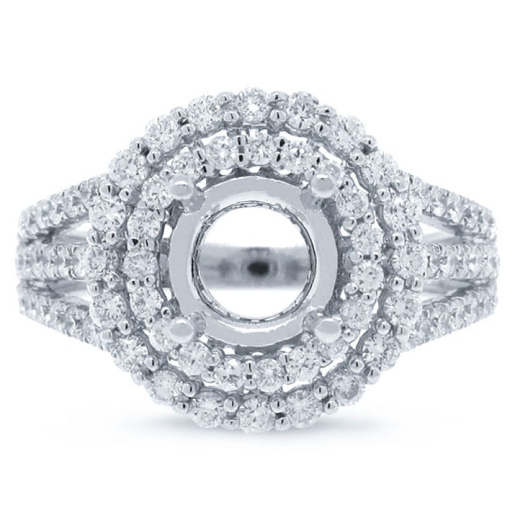 0.97ct 18k White Gold Diamond Semi-mount Ring