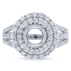 0.97ct 18k White Gold Diamond Semi-mount Ring