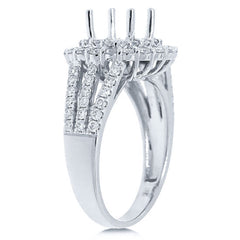 0.97ct 18k White Gold Diamond Semi-mount Ring