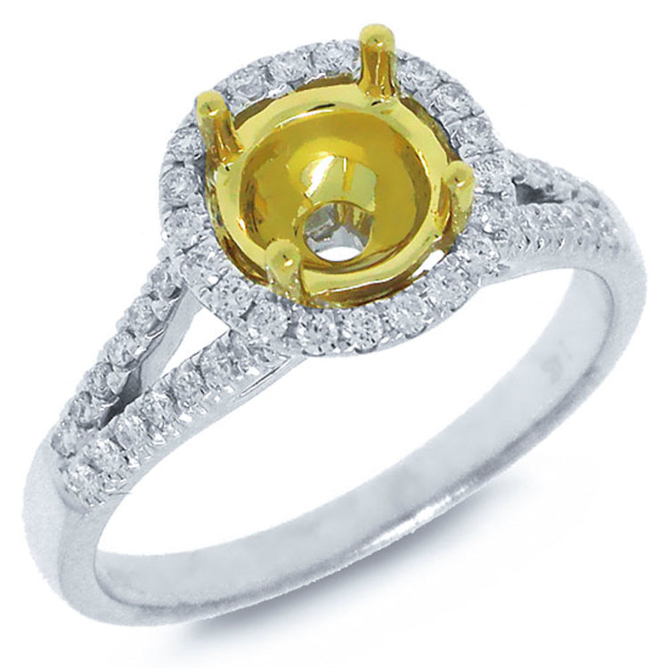 0.30ct 14k Two-tone Gold Diamond Semi-mount Ring