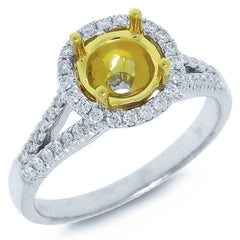 0.30ct 14k Two-tone Gold Diamond Semi-mount Ring