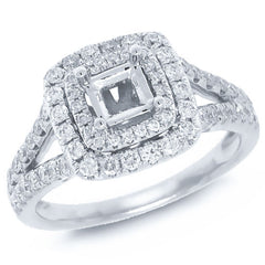 0.64ct 14k White Gold Diamond Semi-mount Ring