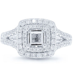 0.64ct 14k White Gold Diamond Semi-mount Ring