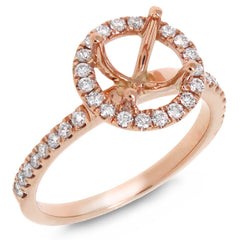 0.36ct 14k Rose Gold Diamond Semi-mount Ring