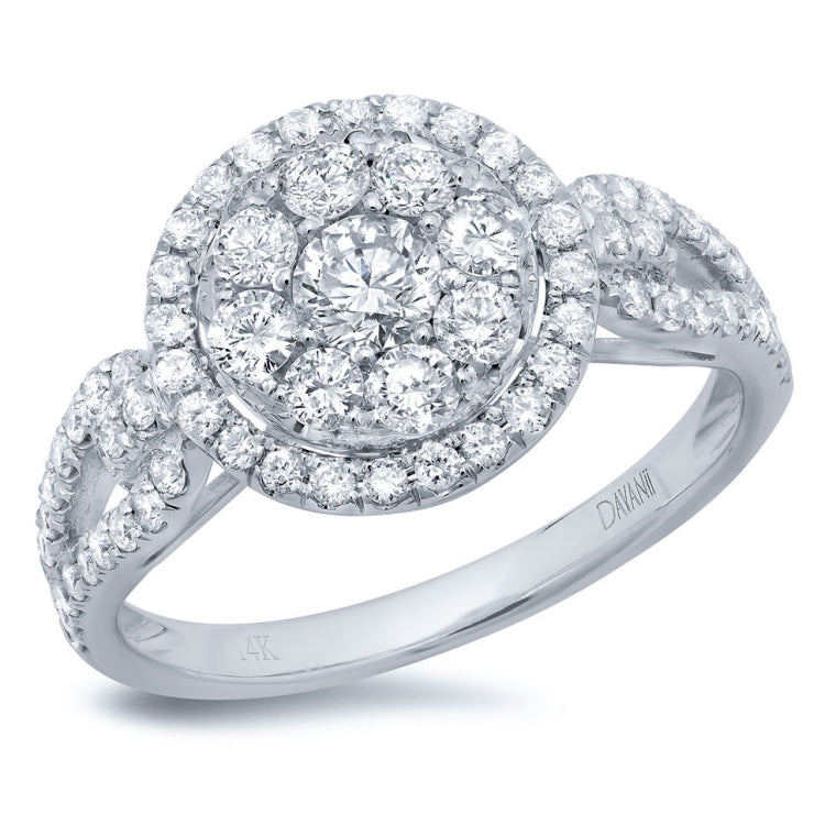 1.13ct 14k White Gold Diamond Lady's Ring