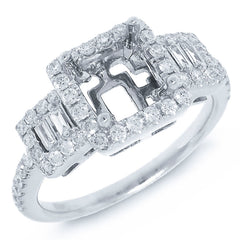 0.58ct 18k White Gold Diamond Semi-mount Ring