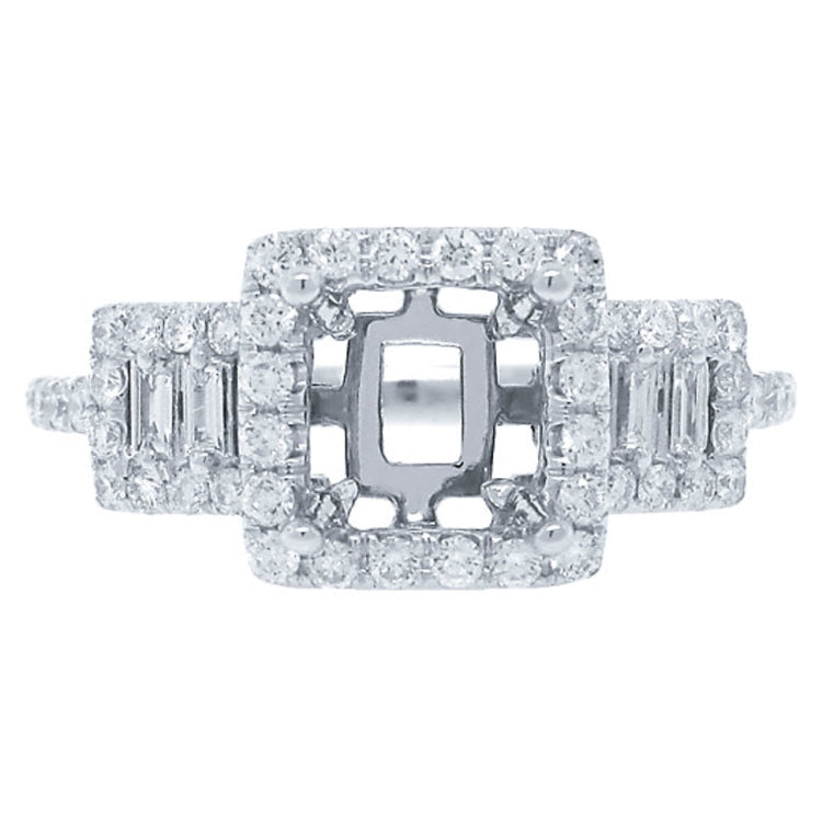 0.58ct 18k White Gold Diamond Semi-mount Ring